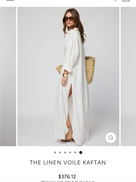 Stillwater LA Dresses & Skirts - The Linen Voile Kaftan Dress - Baby Blue